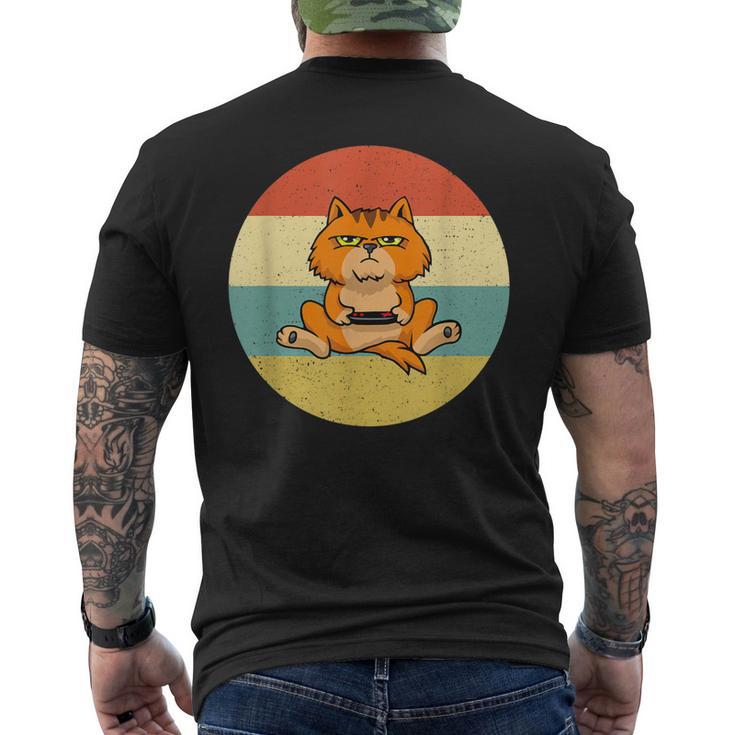 Chat Geek Hommeintage Rétro Idée Cadeau Gamer Personnalisé T-shirt imprimé au dos