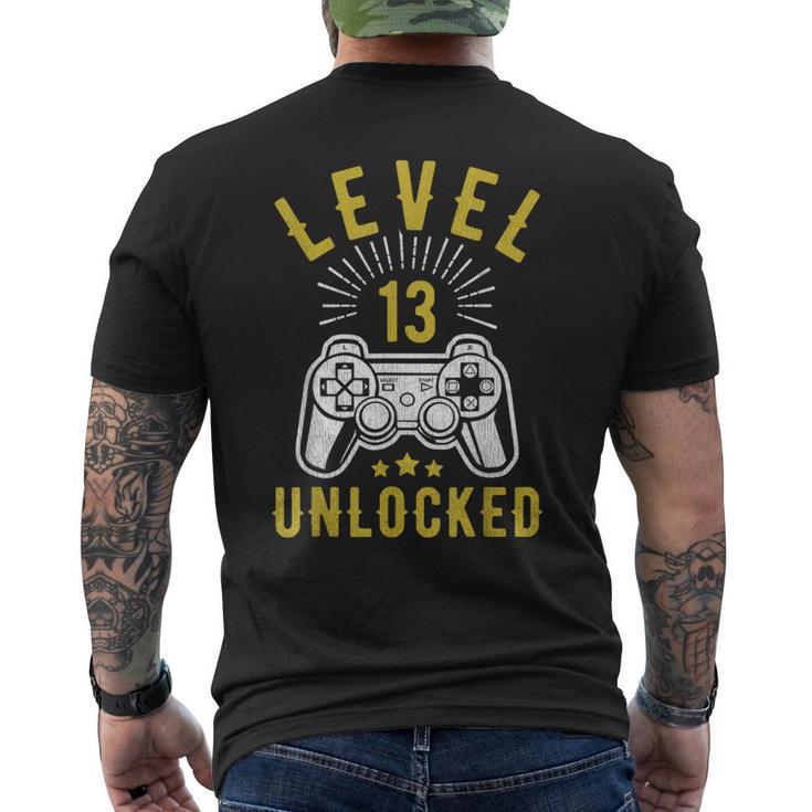 Cumpleaños 13 Años Nivel 13 Aniversario Desbloqueado 13 Boda Camiseta Hombre Estampado Espalda
