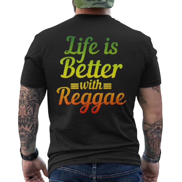 Das Leben Ist Besser Mit Reggae-Musik Jamaicaintage T-Shirt mit Rückendruck