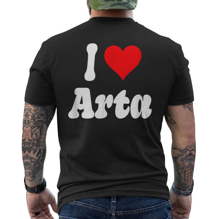 Diseño De Corazón I Love Arta Camiseta Hombre Estampado Espalda