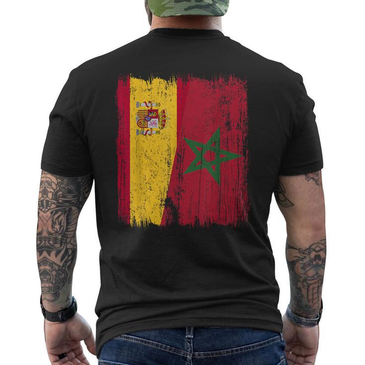 España Marruecos Media Bandera Española Marroquí Heritage Jersey Camiseta Hombre Estampado Espalda