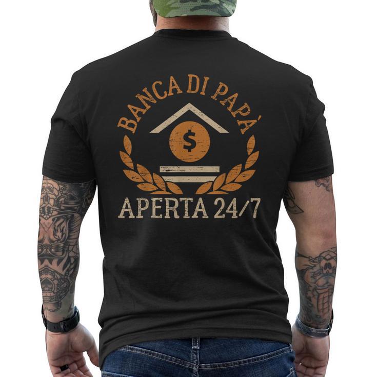Festa Del Papà Banca Di Papà Aperta 24 7 T-shirt da uomo con stampa posteriore