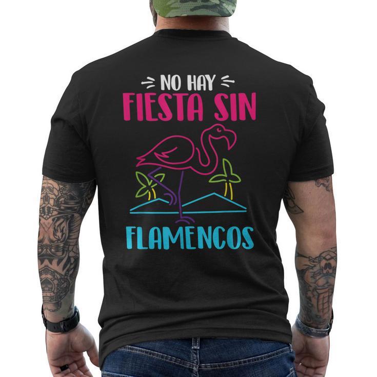 Flamenco Rosado Fiesta Pájaro Tropical Animal Flamenco Camiseta Hombre Estampado Espalda