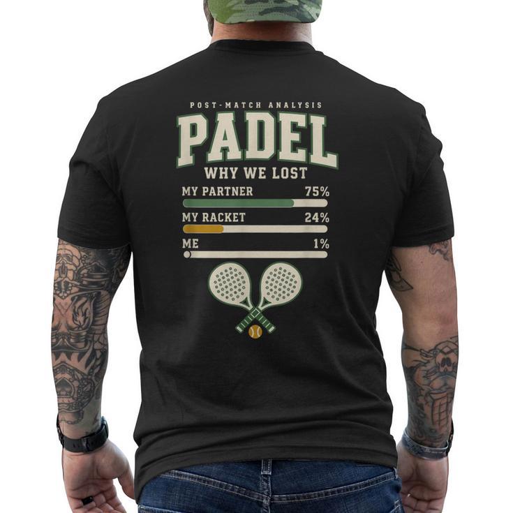 Padel Post Match Analyse Double Partenaire Joueur Cadeau T-shirt imprimé au dos