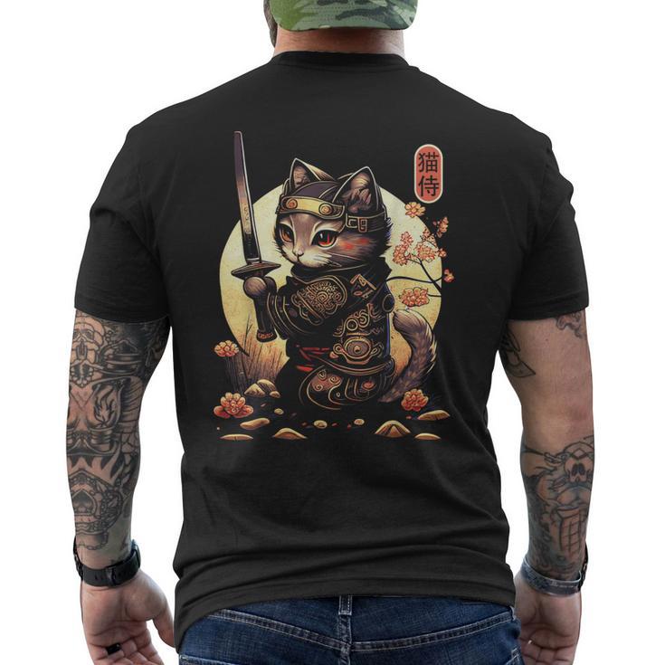 Gatoamurai Japonés Para Amantes De Los Gatos Camiseta Hombre Estampado Espalda
