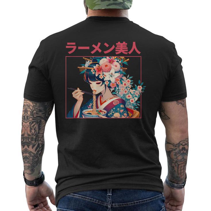 Geisha Con Flores De Cerezointageakura Arte Japonés Camiseta Hombre Estampado Espalda