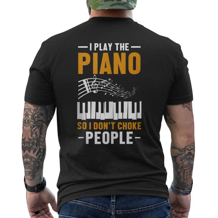 Hombre Pianista Y Teclista Amante De La Música Piano In Mangas Camiseta Hombre Estampado Espalda