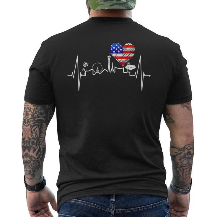 Lasegaskyline Herzschlag Nevada Usa Poker Herz Lasegas T-Shirt mit Rückendruck