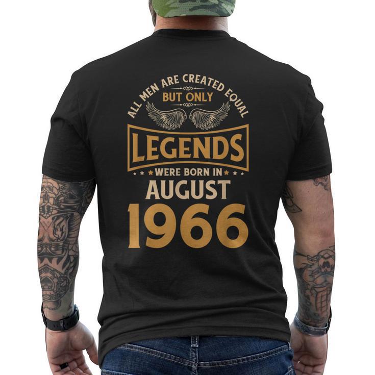 Les Légendes D'anniversaireont Nées En Août 1966 T-shirt imprimé au dos