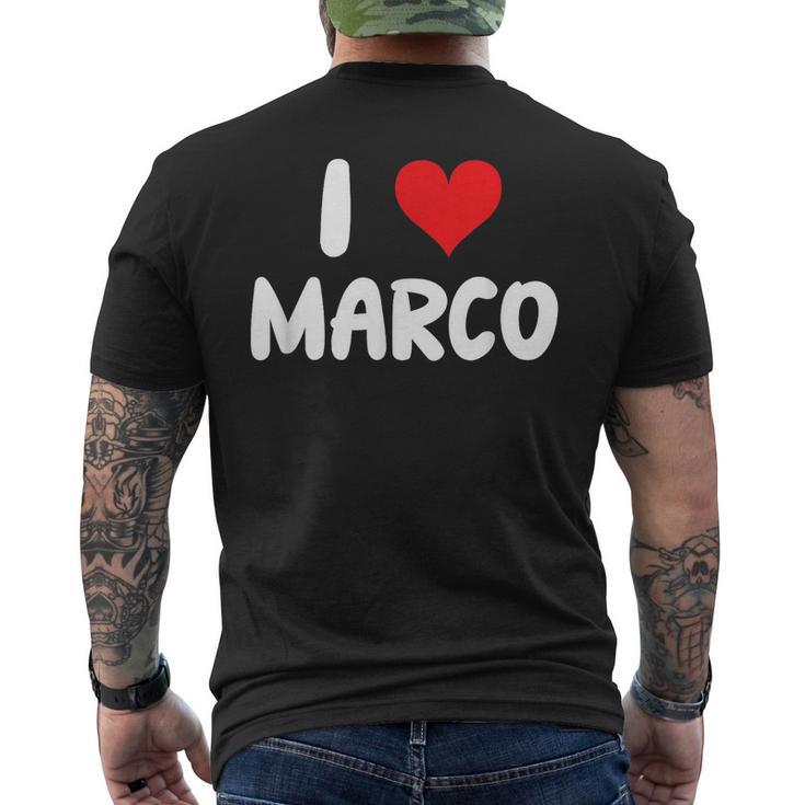 I Love Marco – Cœur – Nom T-shirt imprimé au dos