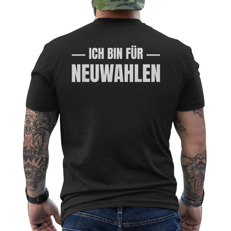 Lustigerpruch Ich Bin Für Neuwahlen Meinung Witzig Genervt T-Shirt mit Rückendruck