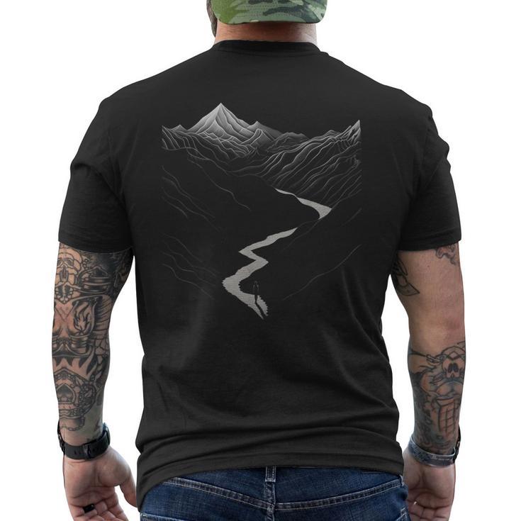 Naturaleza Dibujo Montañas Arte Diseño Gráfico Camiseta Hombre Estampado Espalda