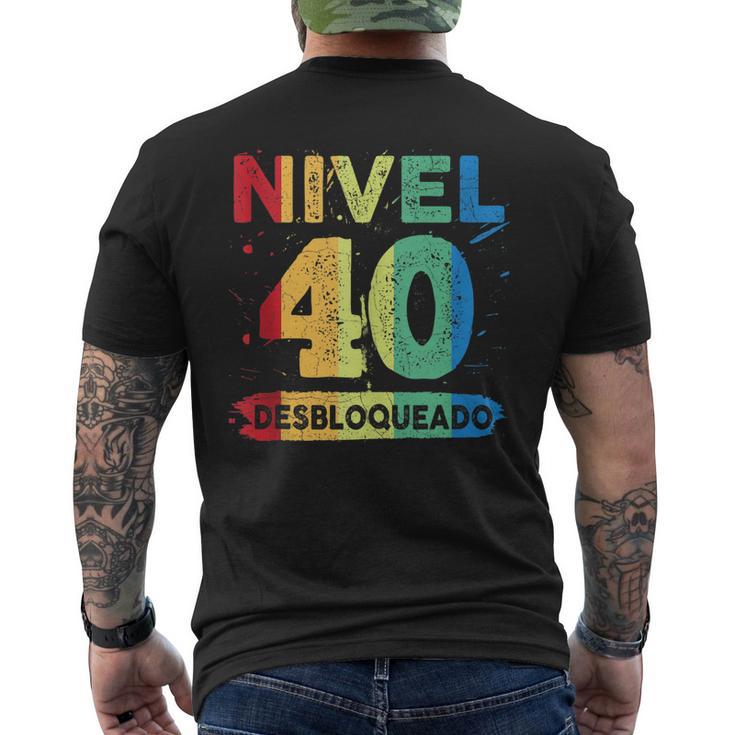 Nivel 40 Desbloqueado 40 Años Cumpleaños In Mangas Camiseta Hombre Estampado Espalda