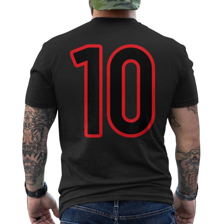 Número 10 Deporte Rojo Negro Número Universitario Camiseta Hombre Estampado Espalda