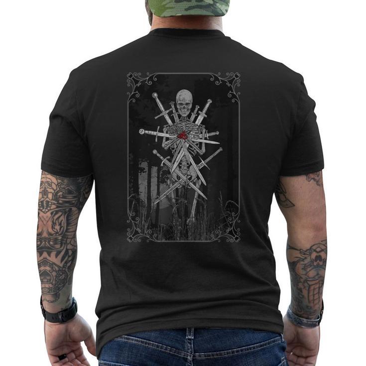 Ocho De Espadas Esqueleto Arte Oscuro Camiseta Hombre Estampado Espalda