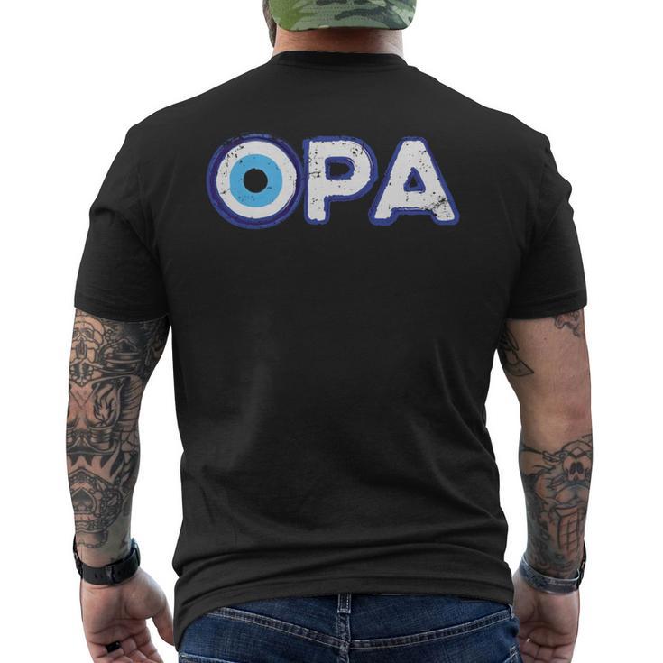 Opa Occhio Greco Papà Nonno Festa Del Papà Maglia A Manica T-shirt da uomo con stampa posteriore