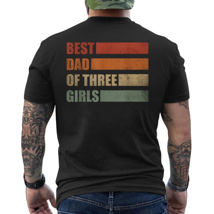 Retro Padre Di Tre Figlie Papà Di 3 Figlie Festa Del Papà T-shirt da uomo con stampa posteriore