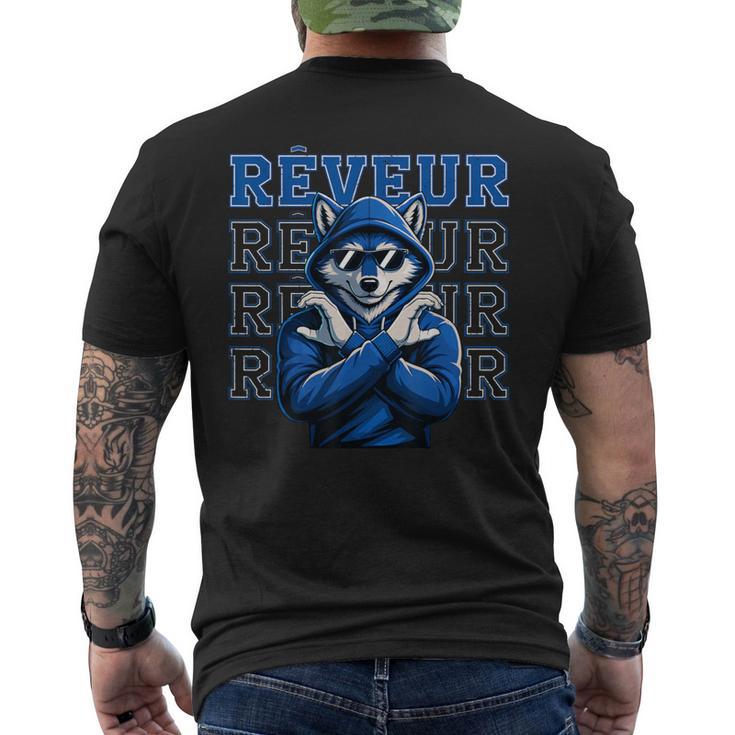 Reveur House Of Dreamers School Spirit Vintage Blue Wolf Men's T-shirt Back Print