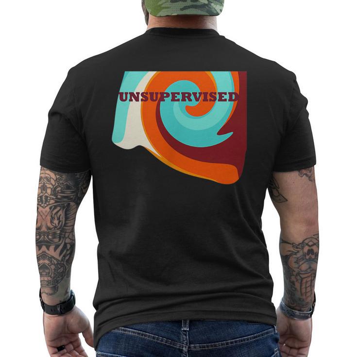 Soirée Amusante Nonupervisée Orange Bordeaux Bleu T-shirt imprimé au dos