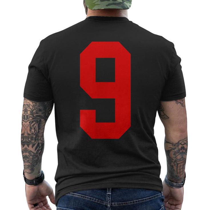Uniforme De Jugador Número 9 Rojo Brillante Número 9 Camiseta Hombre Estampado Espalda