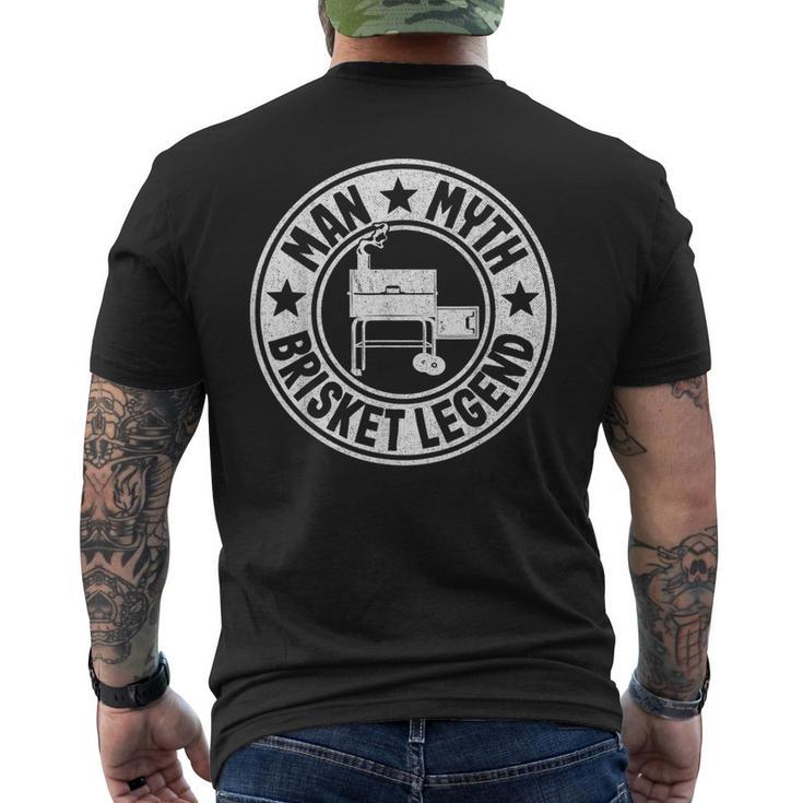 Uomo Mito Brisket Leggenda Papà Barbecue Grigliare Carne Fumo T-shirt da uomo con stampa posteriore