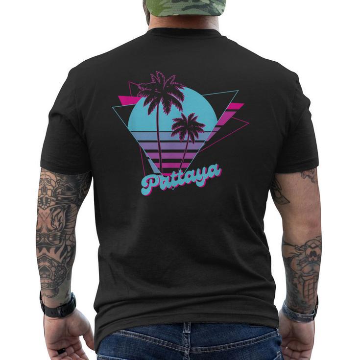 Vintage Palmeras Tailandia Pattaya 90S Retro Camiseta Hombre Estampado Espalda