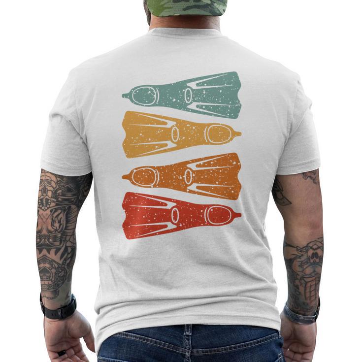 Aletas De Buceo Retro Para Bucear En Uniaje De Buceo Camiseta Hombre Estampado Espalda