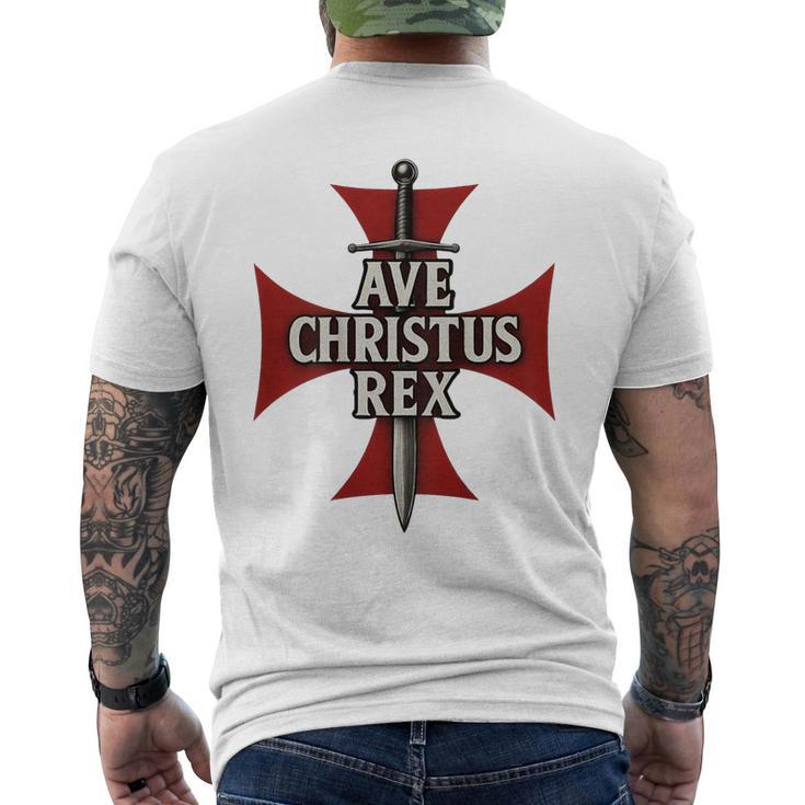 Ave Christus Rex Croix Templière T-shirt imprimé au dos