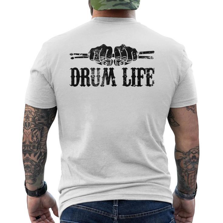 Drum Life Frase Divertida Para Baterista In Mangas Camiseta Hombre Estampado Espalda
