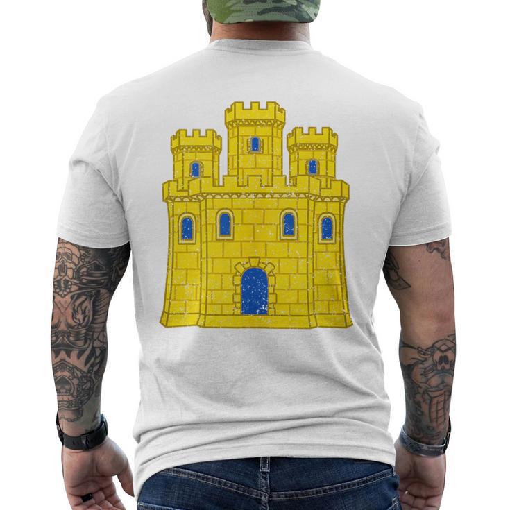 Reino De Castillo España Castillo Bandera Castilloímbolo Castilano In Mangas Camiseta Hombre Estampado Espalda