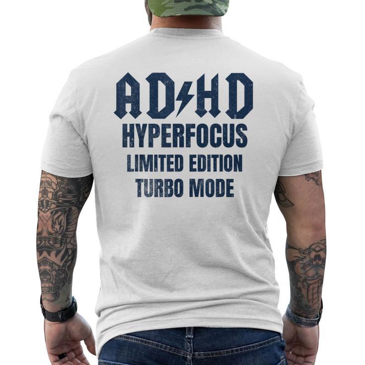 Tdah Hyperfocus Edición Limitada Modo Turbo Desgastado Camiseta Hombre Estampado Espalda