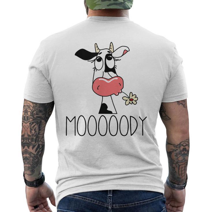 Vaca Divertida Moooody Para Granjeros Lecheros Camiseta Hombre Estampado Espalda