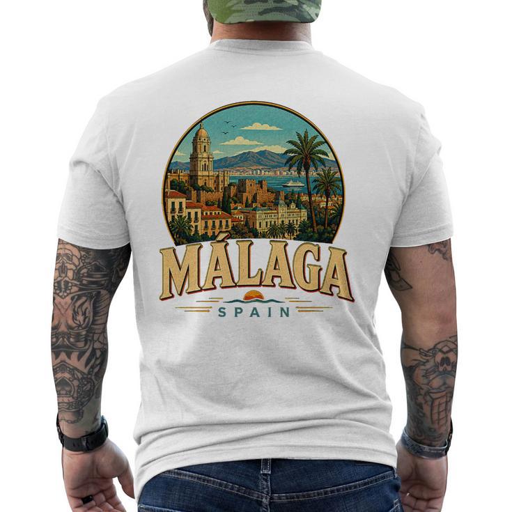 Vintage Málaga Españaiajeouvenir Monumento Regalo Camiseta Hombre Estampado Espalda