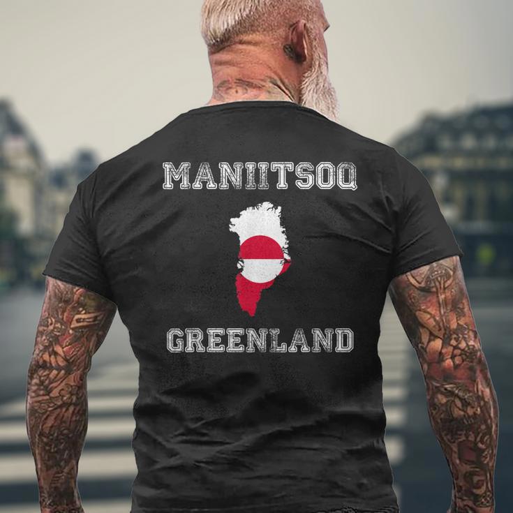 Bandera Retro Maniitsoq De Groenlandia Envejecida Camiseta Hombre Estampado Espalda Regalos para ancianos