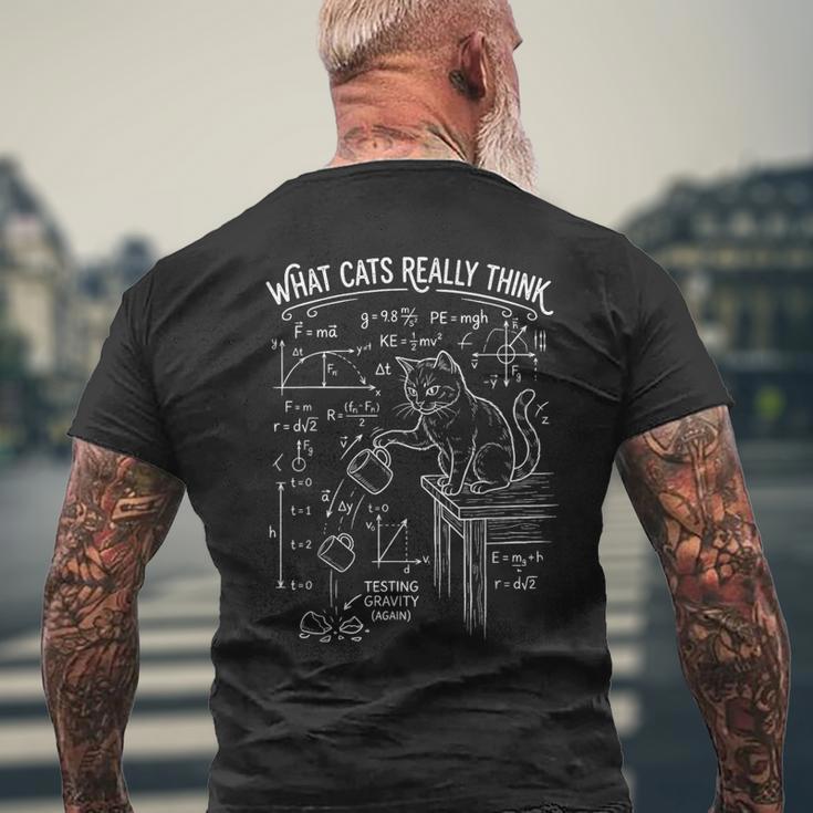 Ce Que Les Chats Pensentraiment D'un Chat Drôle Etarcastique Encience Et En Physique T-shirt imprimé au dos Cadeaux pour les vieillards