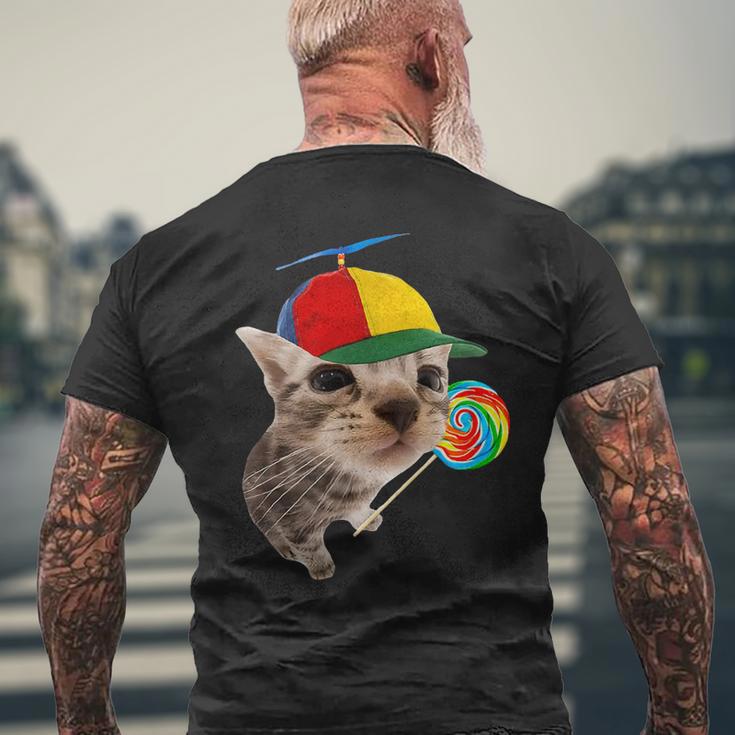 Dumme Katze Mit Lutscher-Meme T-Shirt mit Rückendruck Geschenke für alte Männer