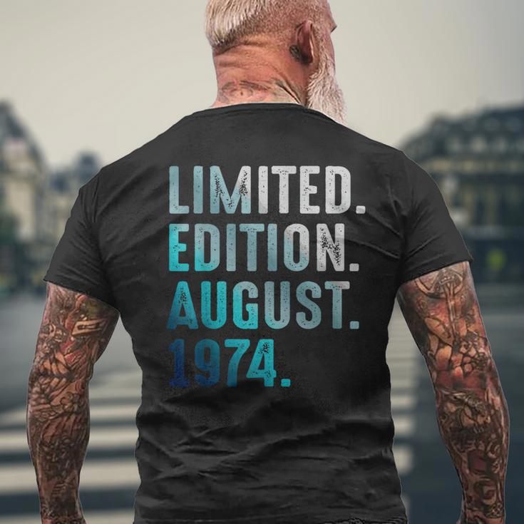 Édition Limitée Août 1974 Retrointage 1974 T-shirt imprimé au dos Cadeaux pour les vieillards