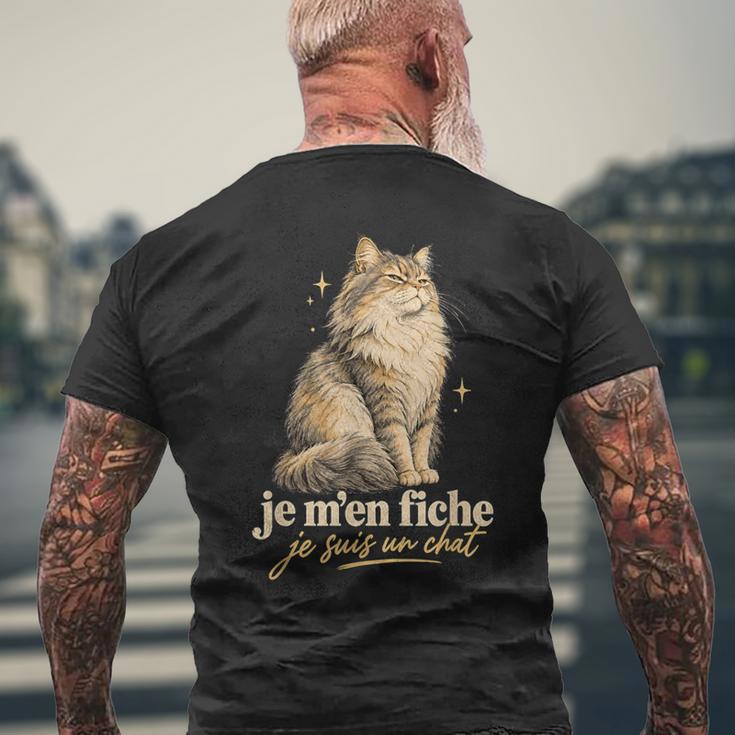 Je M'en Fiche Jeuis Un Chat Humour T-shirt imprimé au dos Cadeaux pour les vieillards