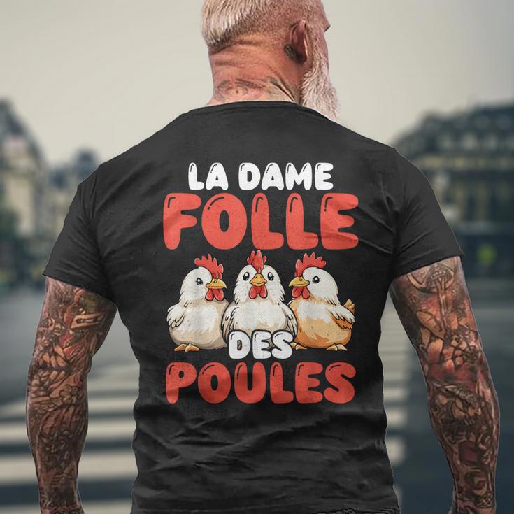La Dame Folle Des Poules Amoureux Éleveur Ferme T-shirt imprimé au dos Cadeaux pour les vieillards