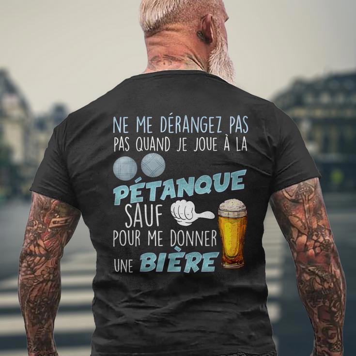 La Pétanque Et La Bière Priorités Claires Humour Papa Papy T-shirt imprimé au dos Cadeaux pour les vieillards