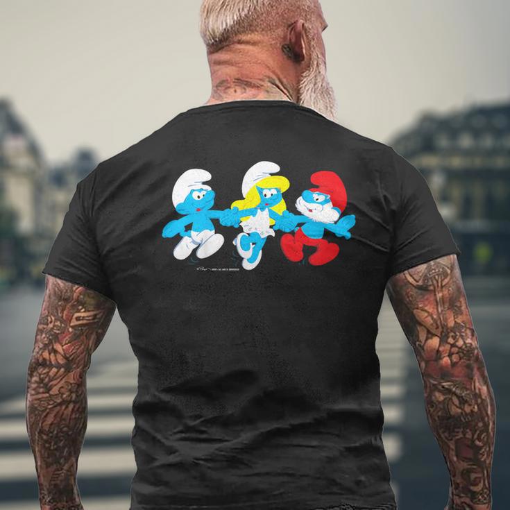 Puffetta Del Film Dei Puffi E Papà Chei Tengono Per Mano Bambini T-shirt da uomo con stampa posteriore Regalos para ancianos