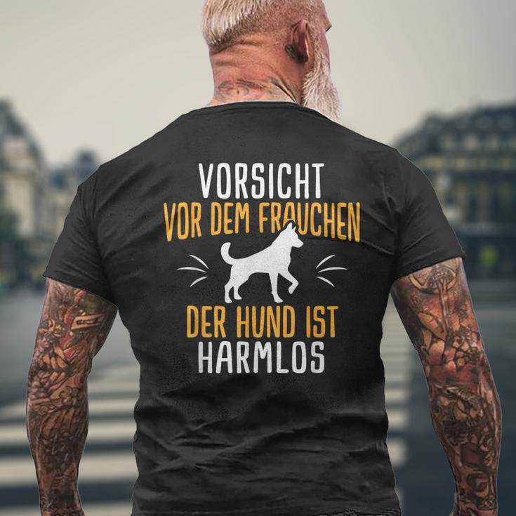 Vorsichtor Dem Frauchen Hundpruch T-Shirt mit Rückendruck Geschenke für alte Männer
