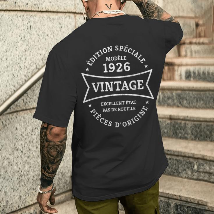 100E Anniversaire Né En 1926 intage 100 Ans T-shirt imprimé au dos Cadeaux pour lui