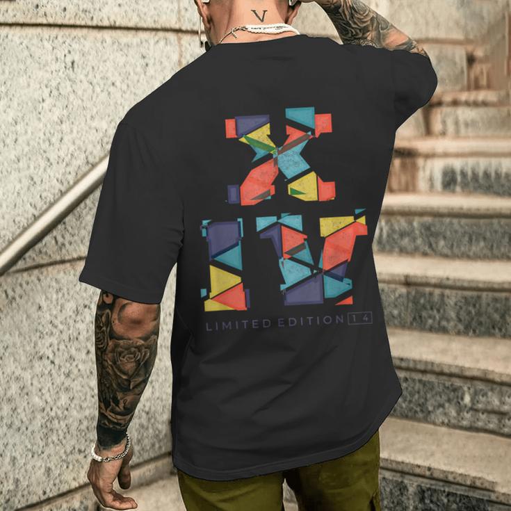 14 Jahre Geburtstagplitter Limited Edition Römische Zahlen T-Shirt mit Rückendruck Geschenke für Ihn