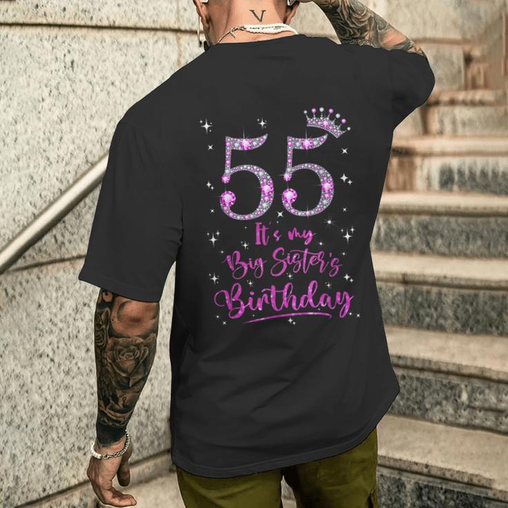 55 Es Ist Der Geburtstag Meiner Großenchwester Rosa Krone 55 Jahre Alt T-Shirt mit Rückendruck Geschenke für Ihn