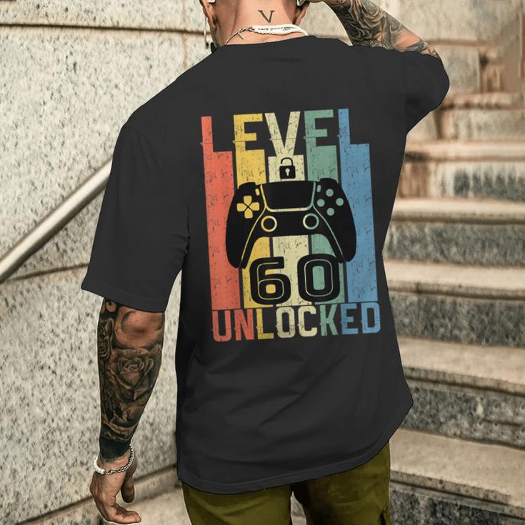 60 Ans Anniversaire Jeuidéo Level 60 Unlocked T-shirt imprimé au dos Cadeaux pour lui