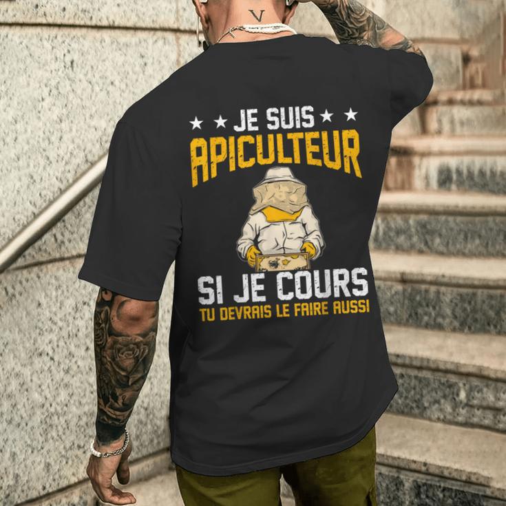 Abeille Je Cours Tu Devrais Le Faire Aussi Drôle Apiculteur T-shirt imprimé au dos Cadeaux pour lui