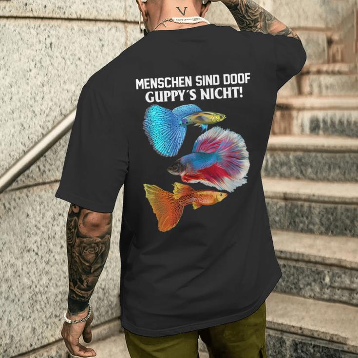 Aquarianer Aquaristik Aquarium Lustigerpruch Guppy T-Shirt mit Rückendruck Geschenke für Ihn