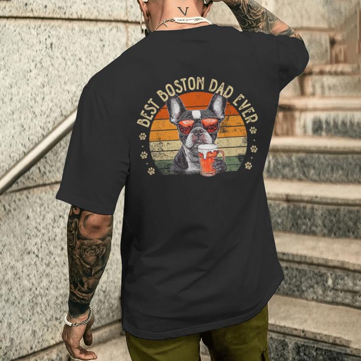 Cane Da Uomo Boston Terrier Dad Dog Divertente Festa Del Papà Cane T-shirt da uomo con stampa posteriore Regalos para él