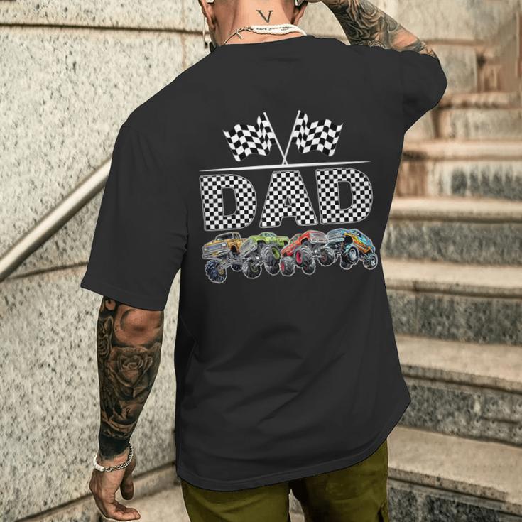 Dad Retro Monster Truck Family Birthday Matching Men's T-shirt Back Print Gifts for Him